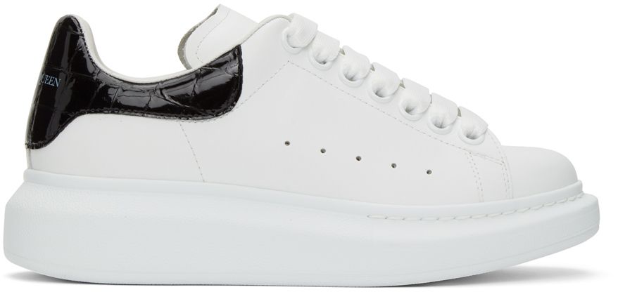 White & Black Croc Oversized Sneakers | SSENSE