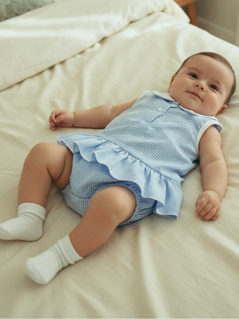 BemeyourBBs Newborn Baby Girls Summer Clothes Cute 2 Pieces Plaid Gingham Outfit Infant Collar Bu... | Walmart (US)