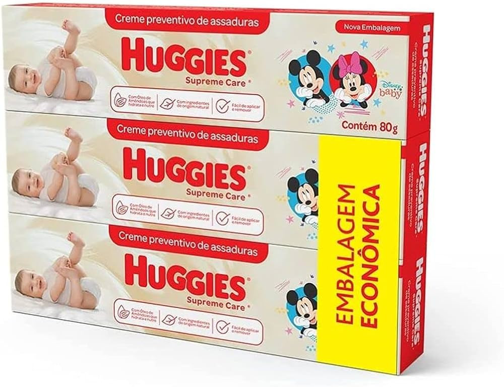 HUGGIES Cremes De Assaduras Huggies Supreme Care - Kit Com 3 Unidades De 80G | Amazon (BR)