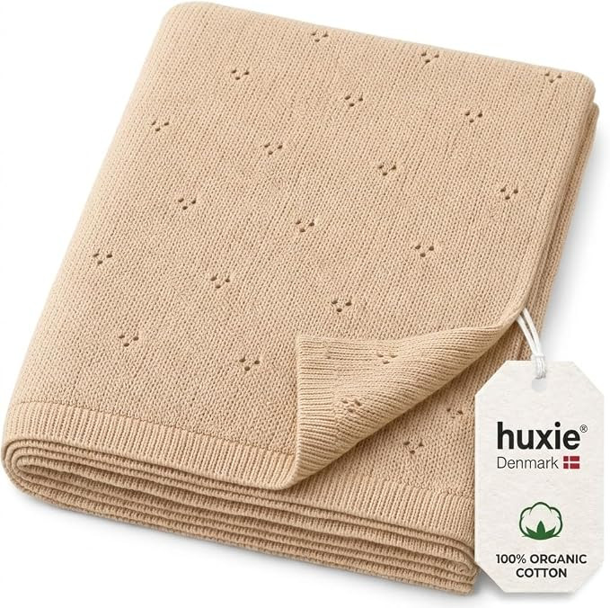 100% Organic Cotton Knit Receiving Baby Blanket for Newborns - Soft, Breathable Blanket for Crib ... | Amazon (US)