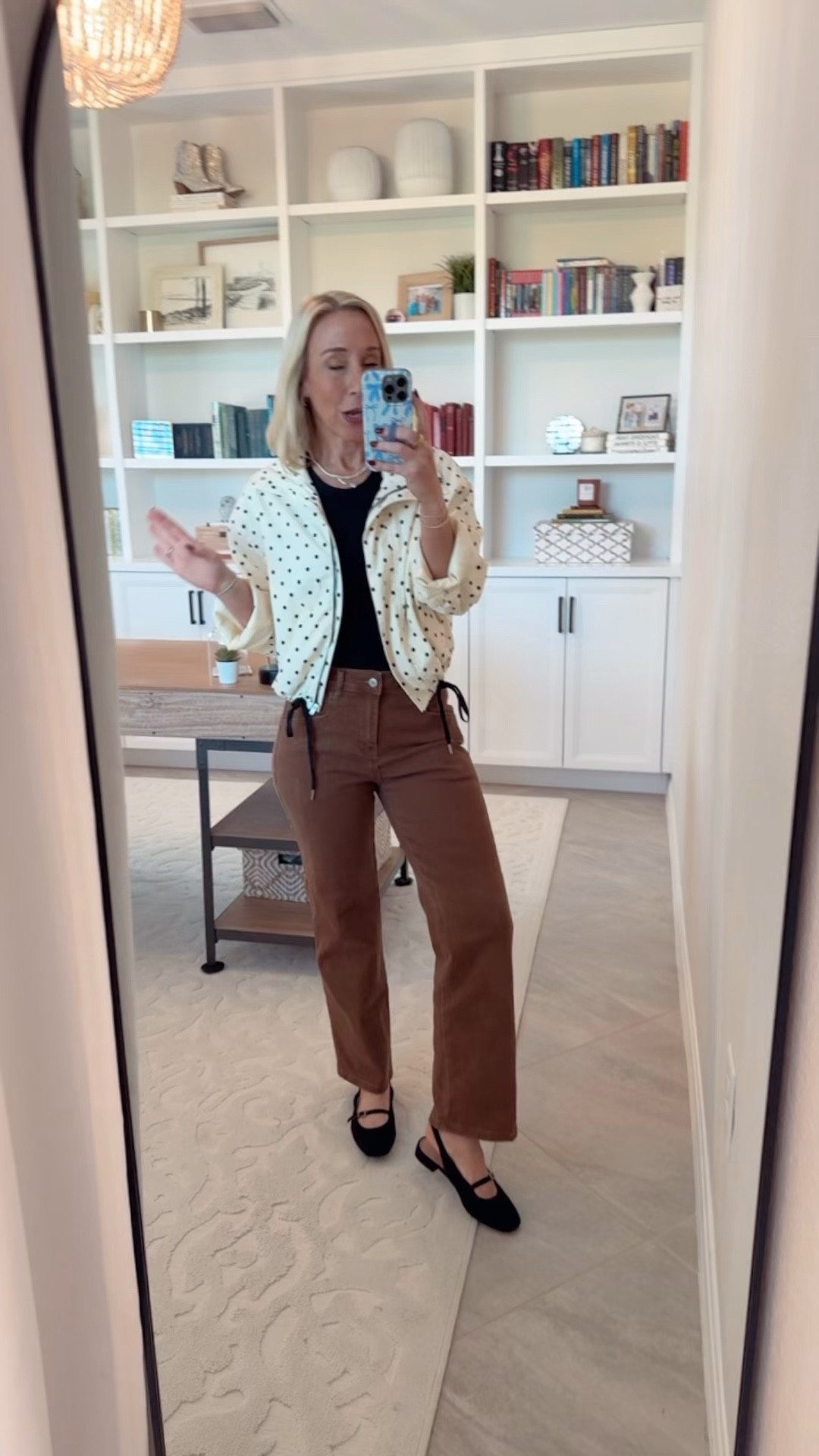 Week of Work Wear: 

TUESDAY: brown jeans - size 4 // polka dot jacket - size small // black t-shirt - size small (packing 3) // black sling back flats - tts. 

* teacher outfit, teacher clothes, teacher style, office outfit.
 

 

#LTKFindsUnder50 #LTKWorkwear #LTKSeasonal