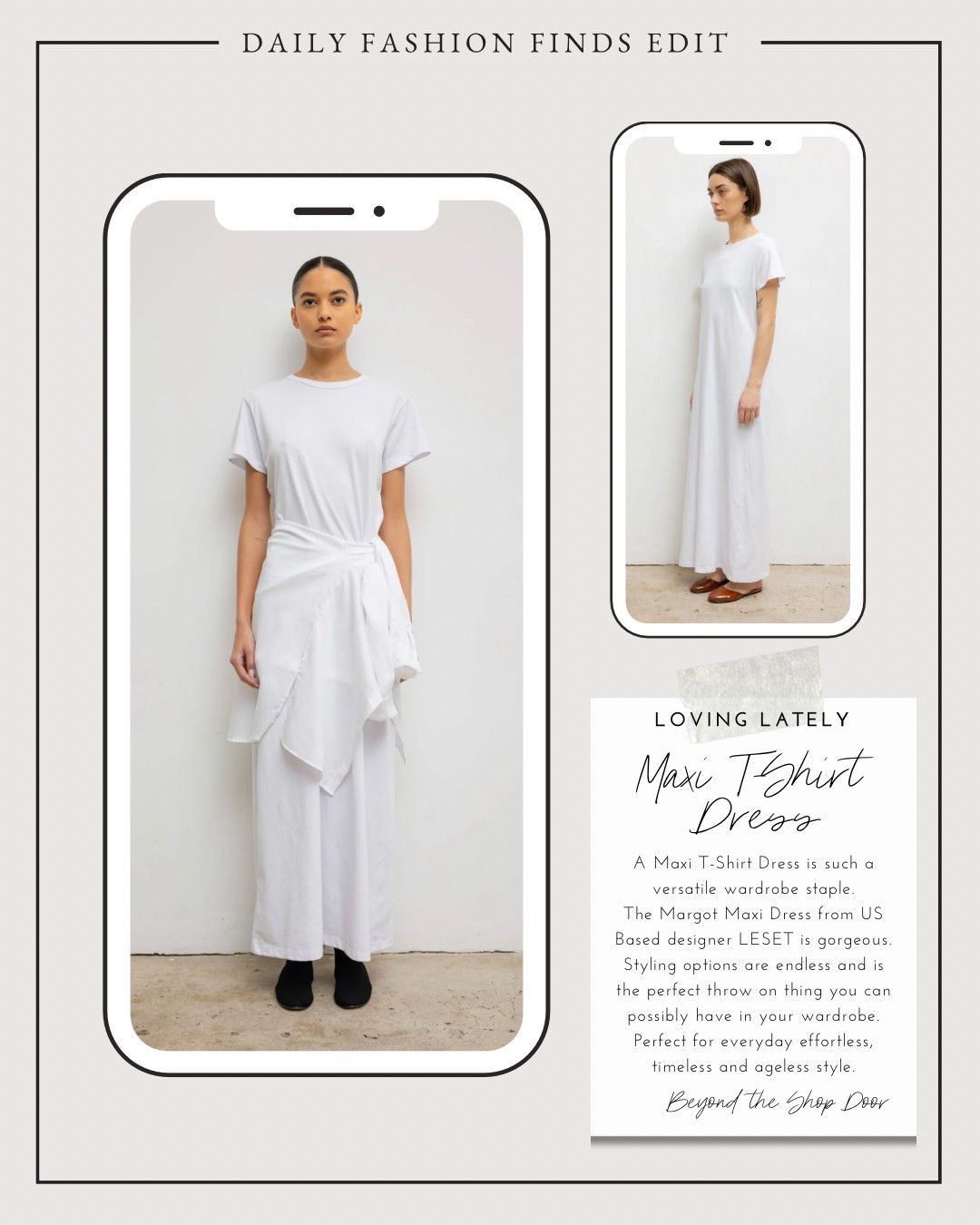 Daily Fashion Find - Living Lately Edit

A Maxi T-Shirt Dress is such a versatile wardrobe staple.

The Margot Maxi Dress from US Based designer LESET is gorgeous. Styling options are endless and is the perfect throw on thing you can possibly have in your wardrobe.

Perfect for everyday effortless, timeless and ageless style.

#LTKStyleTip #LTKSeasonal #LTKOver40