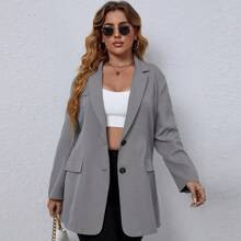 Plus Lapel Neck Single Breasted Blazer | SHEIN