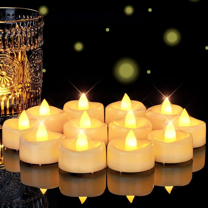 5plots Flameless Candles, 24Pcs Tea Lights Candles Battery Operated, Flameless Tealight Candles N... | Amazon (US)