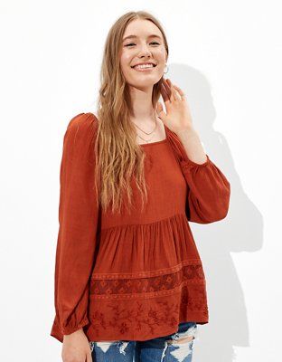 AE Square Neck Tunic Top | American Eagle Outfitters (US & CA)