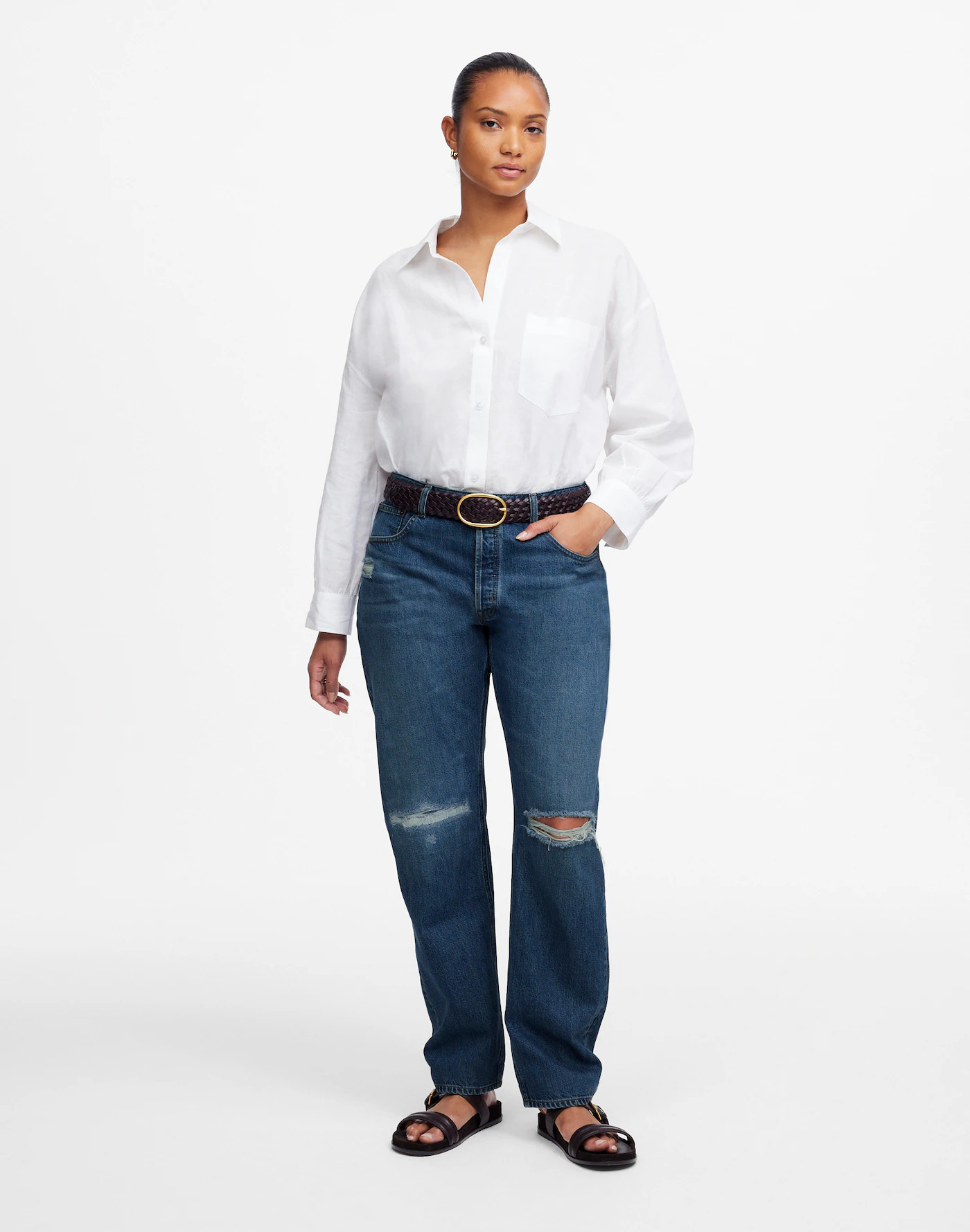 The Curvy Dean Easy Straight Crop Jean in Labette Wash | Madewell
