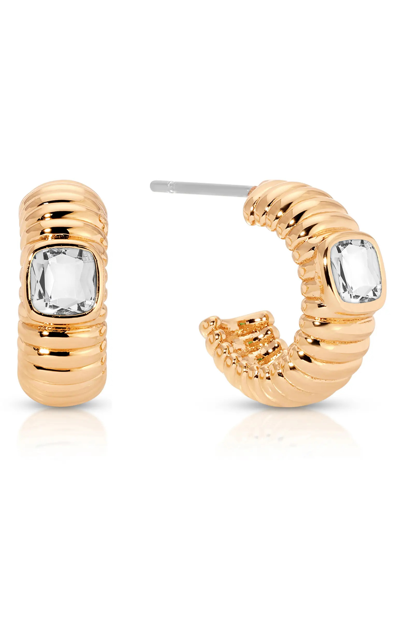Contemporary Textured Small Hoop Earrings | Nordstrom