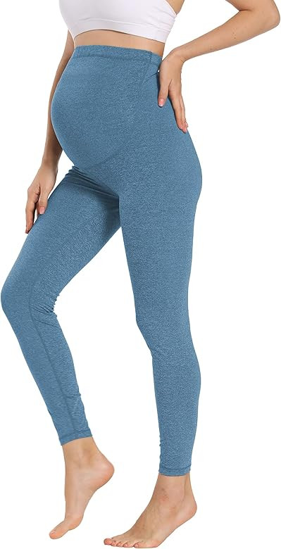 Foucome Women's Maternity Leggings Over The Belly Pregnancy Active Workout Yoga Tights Pants | Amazon (US)