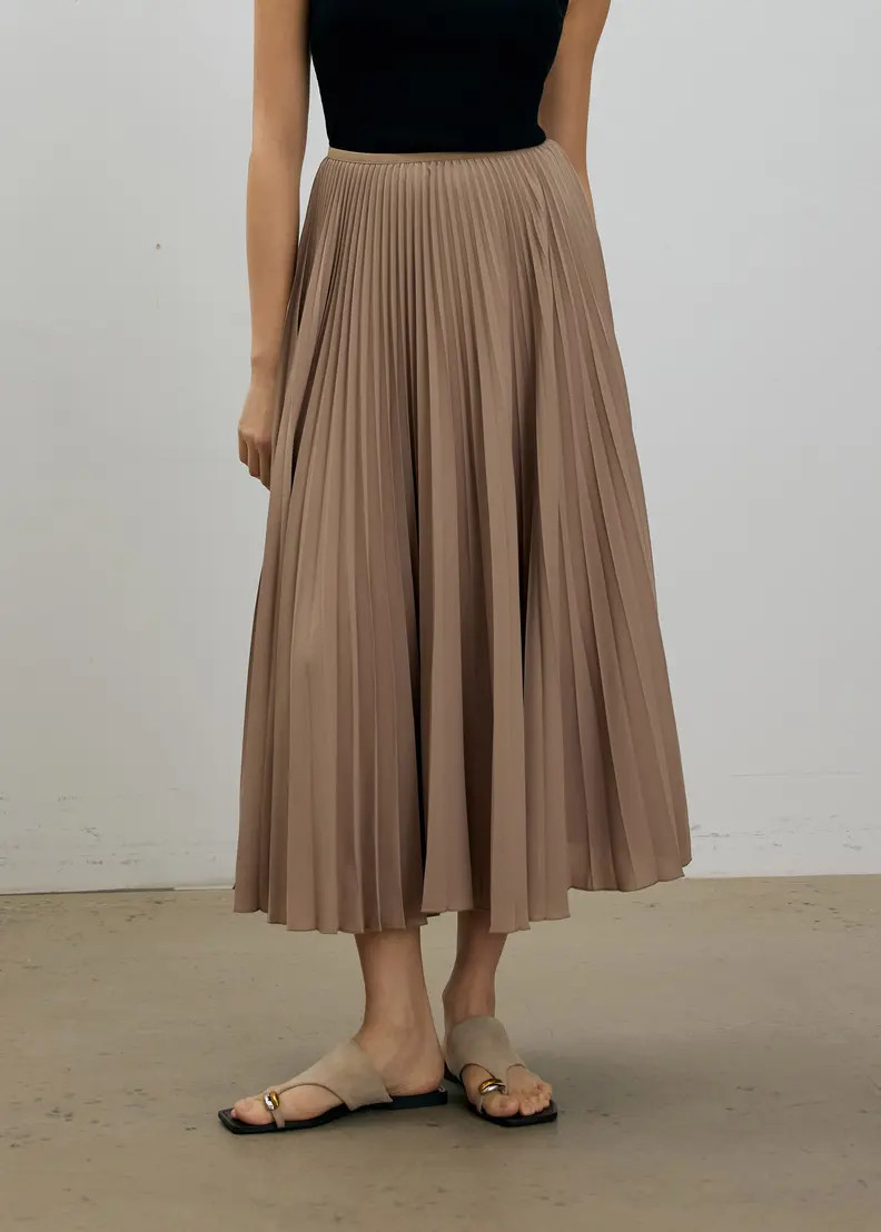 Wei Elastic Sunray Pleated Midaxi Skirt | Love, Bonito USA