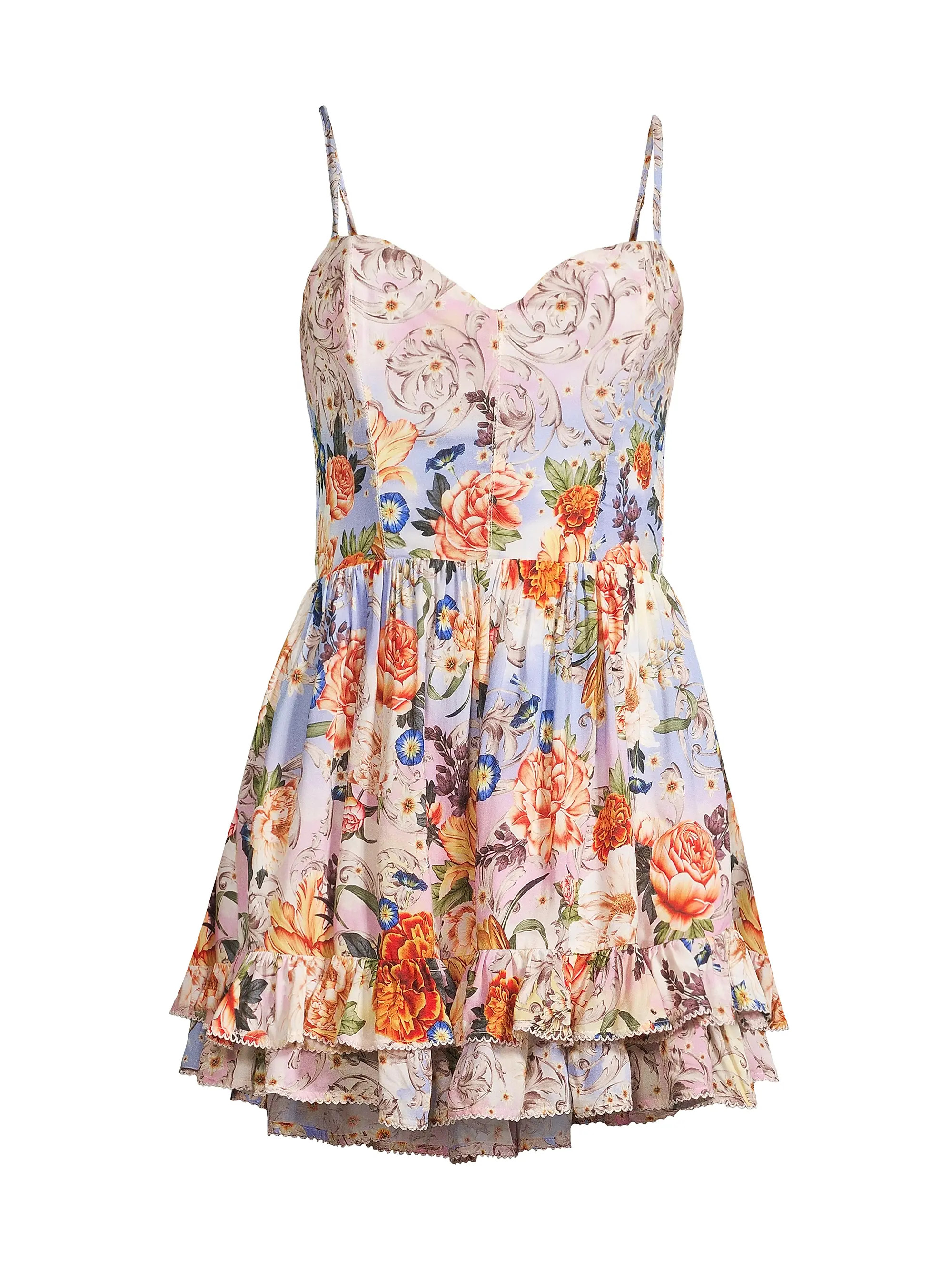 Shop Agua Bendita Isadora Numen Floral Minidress | Saks Fifth Avenue | Saks Fifth Avenue