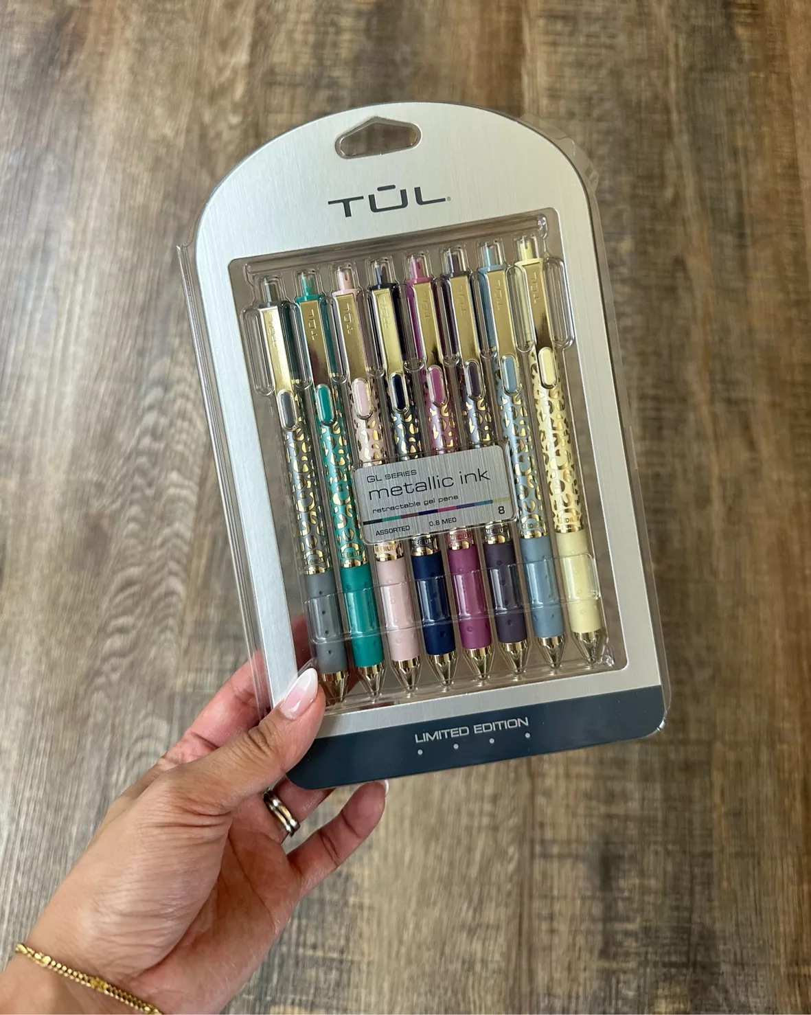 TUL Limited Edition Metallic Ink GL Series Gel Pen Assorted 0.8 Med 4 pack