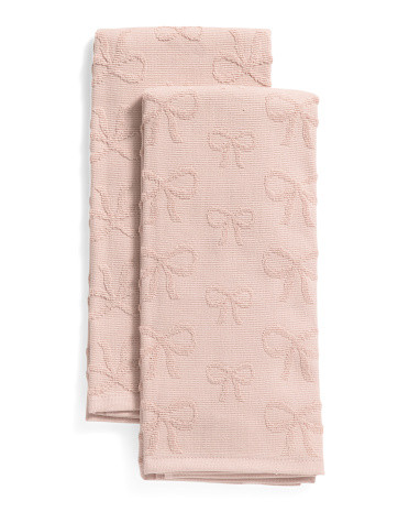 Set Of 2 Betty Bows Jacquard Kitchen Towels | TJ Maxx