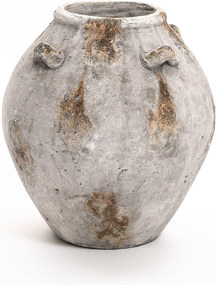 LuxenHome Ceramic Flower Vase,12'' Mottled Brown and White Vase for Living Room Decor, Jug Terrac... | Amazon (US)