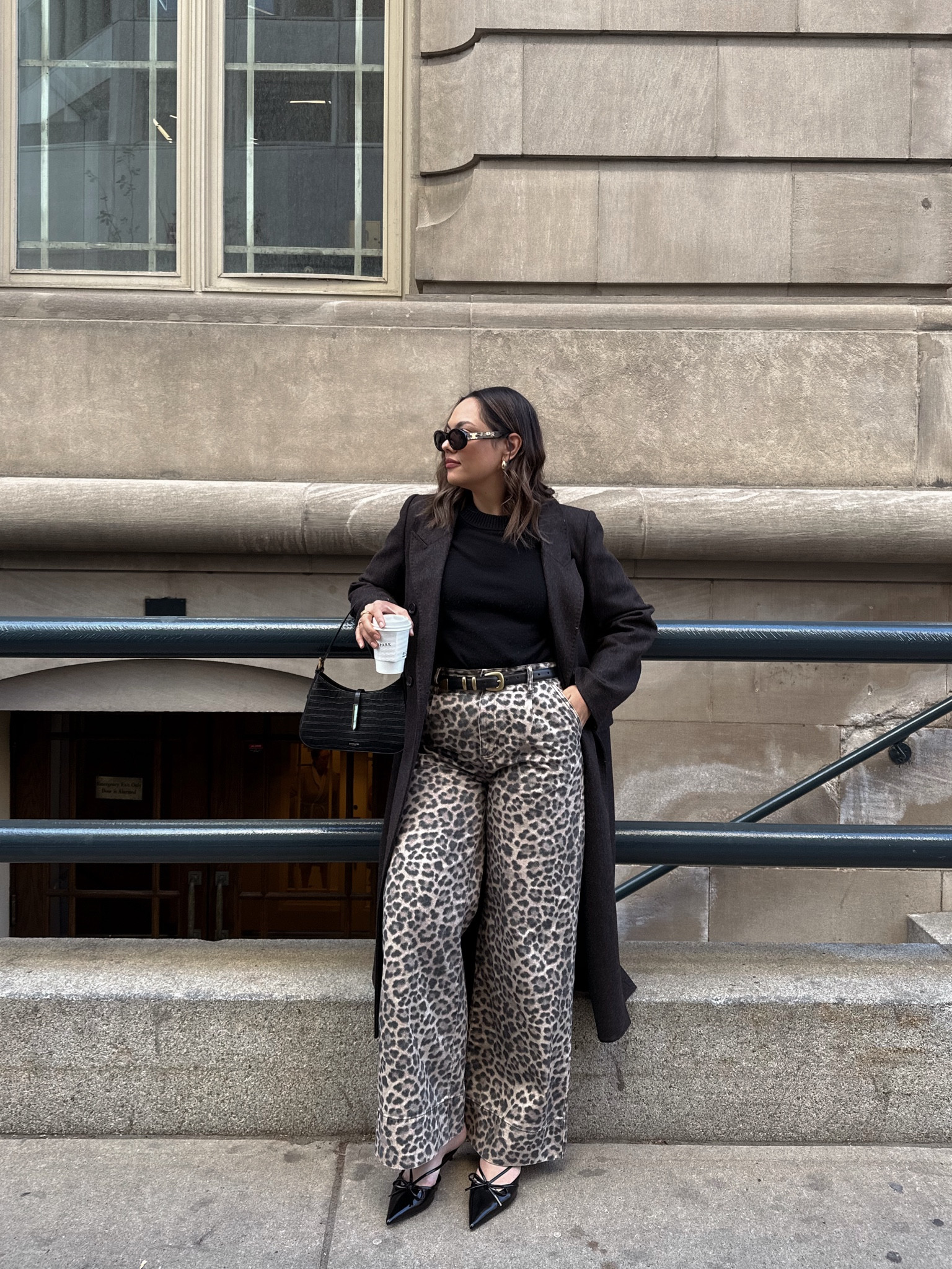 Fall outfit idea!

-Aritzia tailored brown double- breasted coat in brown, I have a large. 
-Anthropologie wide leg leopard print jeans, I have a size 28. 
-Abercrombie black Crewneck sweater, I have a medium. 
-Black kitten heeled mules, similar linked. 
-Aritzia black belt with gold hardware. 
-Demellier London black leather crocodile print shoulder bag. 
-Celine Triomphe sunglasses in black acetate. 

#LTKstyletip #LTKautumn #LTKcanada