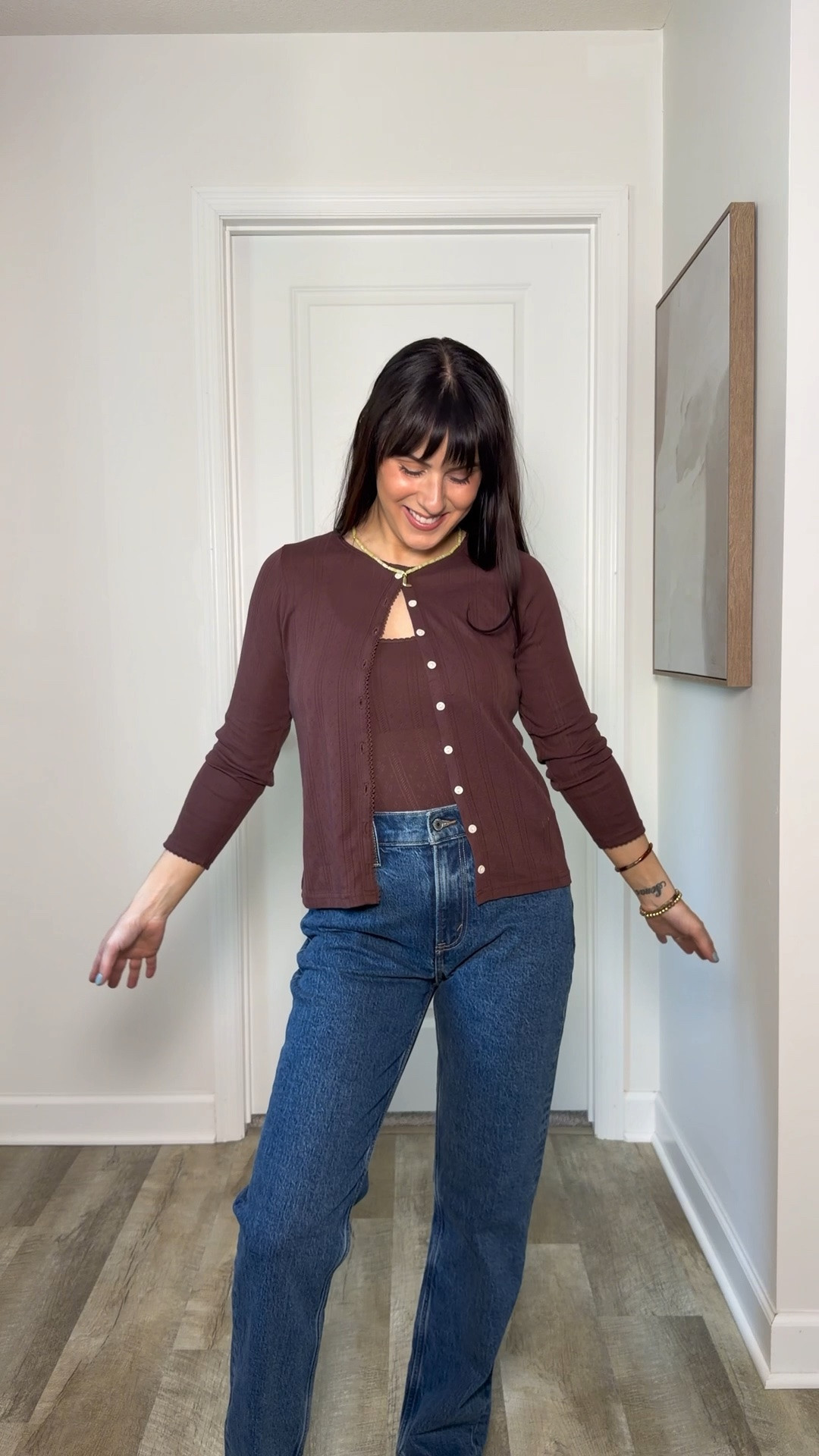 6 ways to wear this cardigan and bra free tank set is 20% off plus 15% off with code DENIMAF. Wearing s in mahogany! 26 jeans but could do a 25!

#LTKSeasonal #LTKPetite #LTKSaleAlert