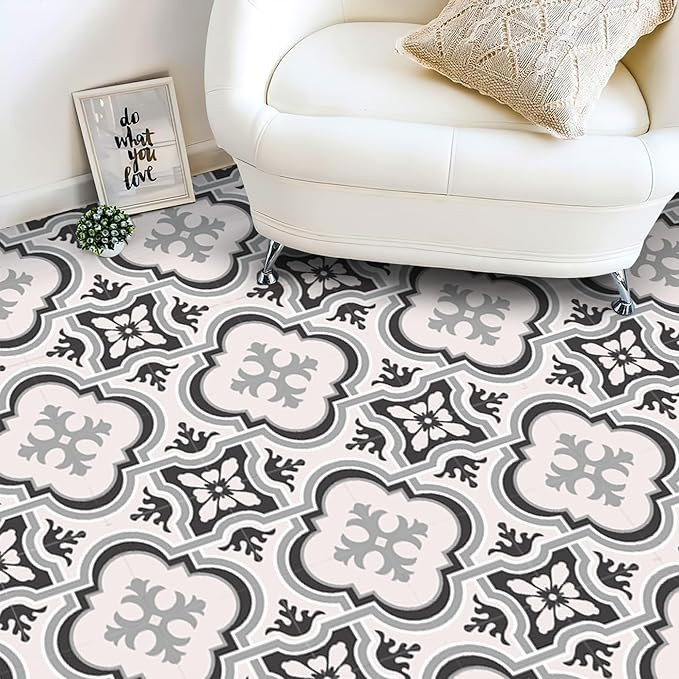 Peel and Stick Vinyl Floor Tiles, 20pcs, Self-Adhesive Removable, Waterproof, 7.9x7.9 inches, DIY... | Amazon (US)