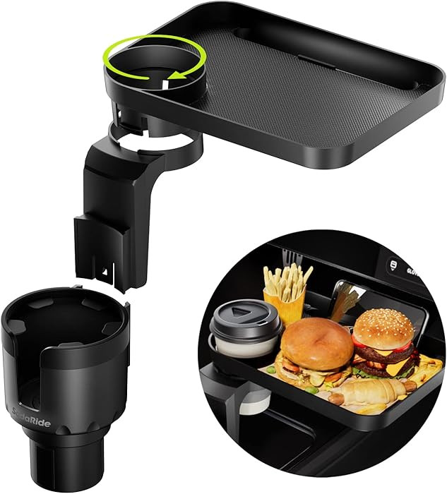 SodaRide Car Cup Holder Tray -Expander- 3 in 1 Detachable Food Table Tray with Solid Base - Road ... | Amazon (US)