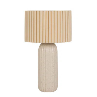 Stoneware Table Lamp With Fluted Shade | Wayfair North America