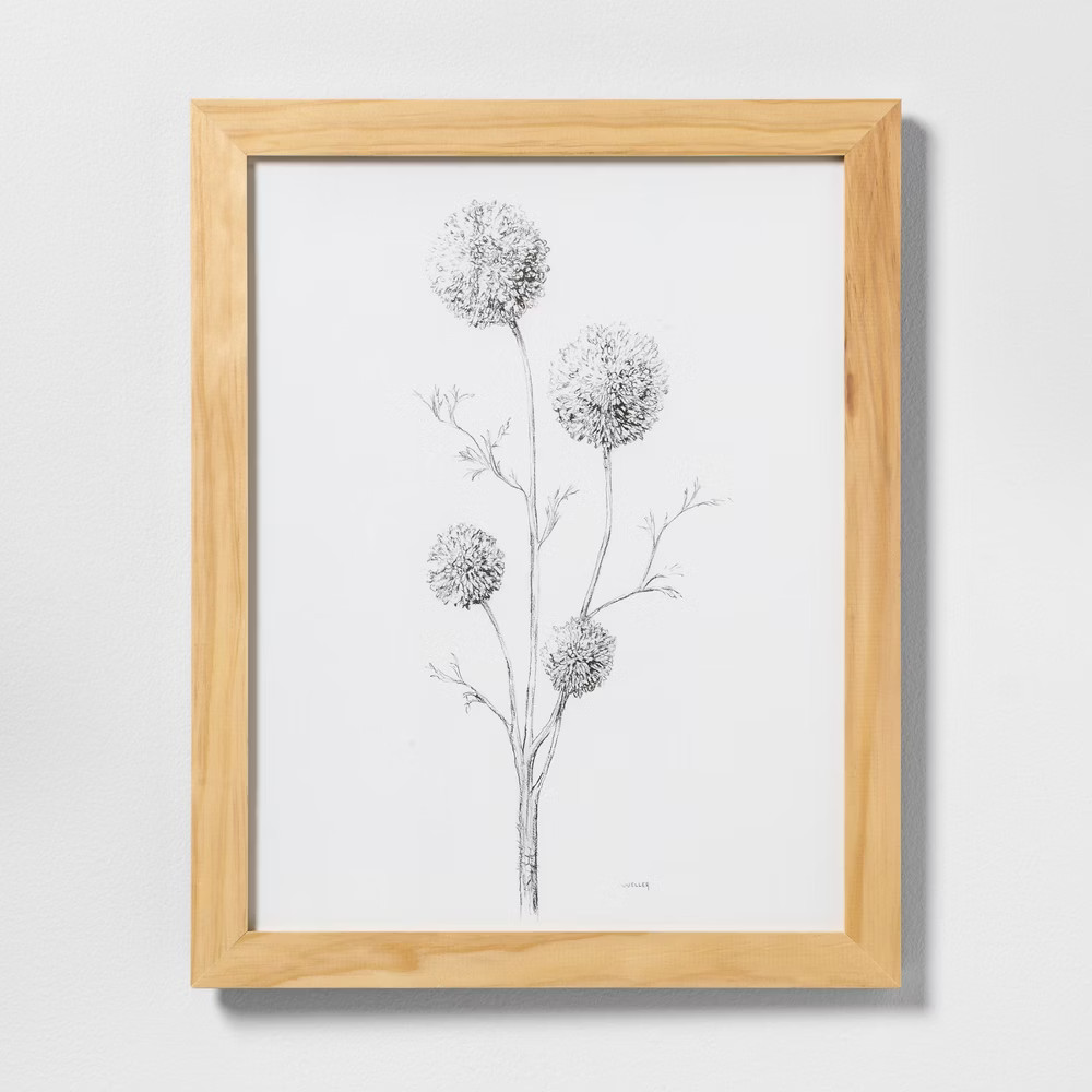 16"" X 20"" Flowering Branch Wall Art with Natural Wood Frame - Hearth & Hand with Magnolia, Adult Unisex | Target