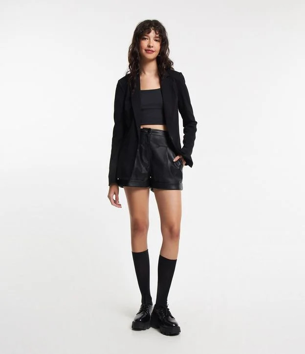 Blazer Básico em Malha com Bolsos Preto | Renner (BR)