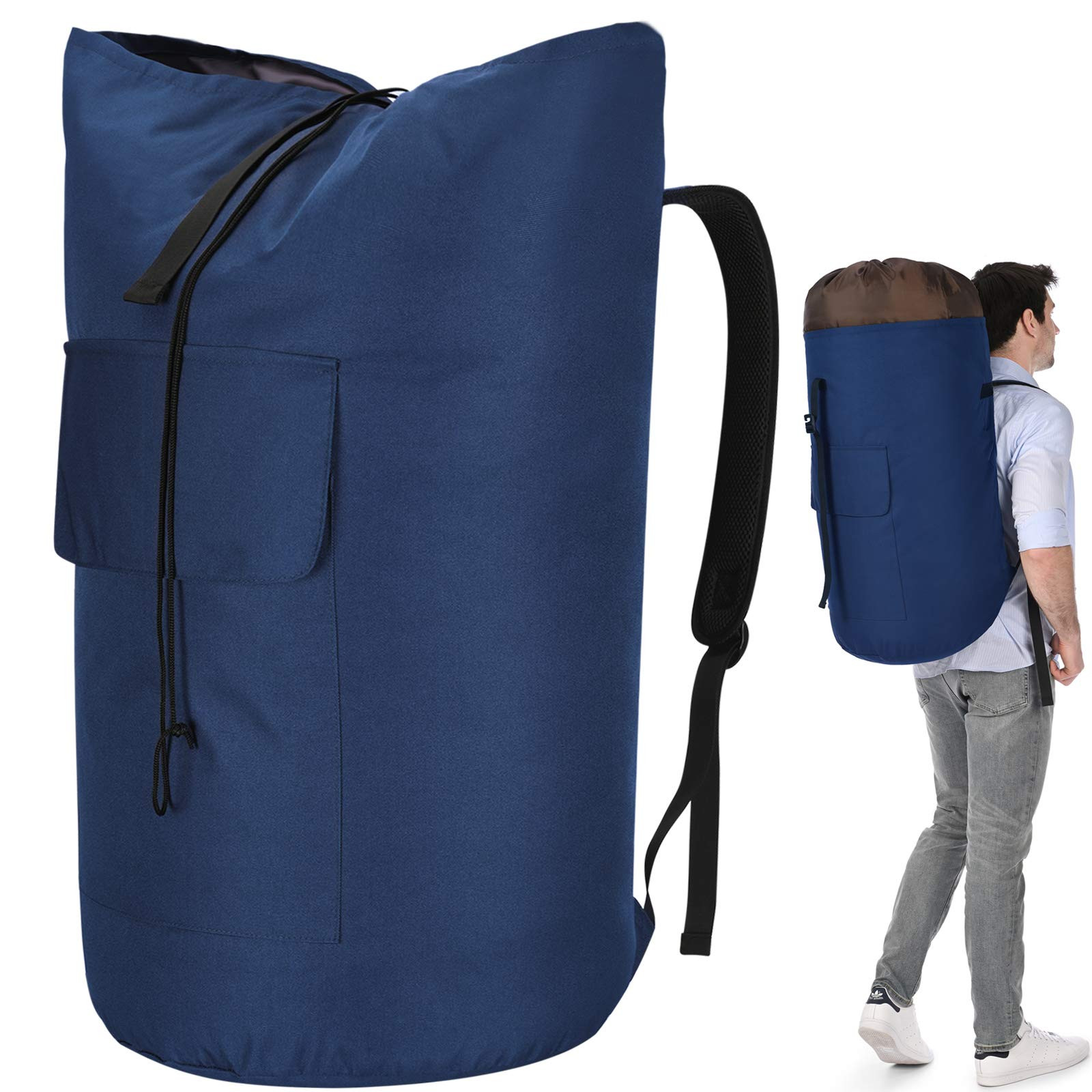 Laundry Bag Backpack Extra Large, 115L Laundry Backpack with Padded Shoulder Strap, Sturdy Travel... | Amazon (US)