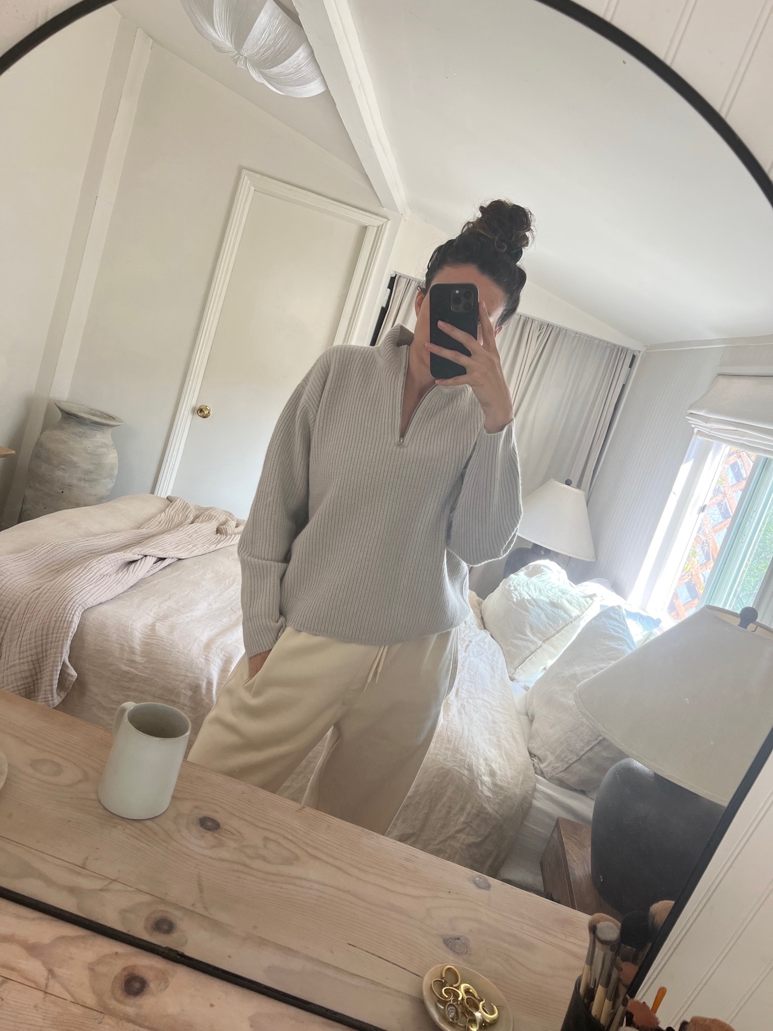 Jenni Kayne half zip in in Dove, fits tts (wearing a small); use code ALYSSA15 for a discount 

#LTKSeasonal