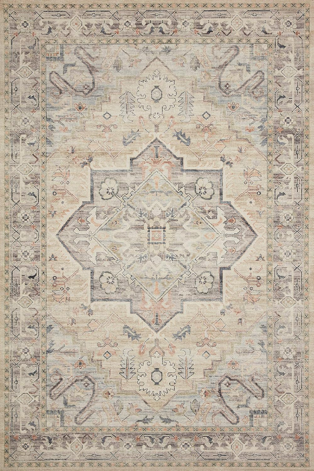 Loloi II Hathaway HTH-07 Traditional Area Rug 7'-6" x 9'-6" Multi/Ivory Rectangular 0.25" Thick | Amazon (US)