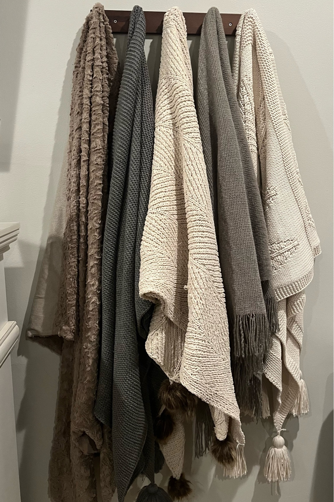 Neutral blankets
Home decor 
Gray blanket 
Cream blanket
Blanket rack 
Family room 

#LTKunder100 #LTKunder50 #LTKhome