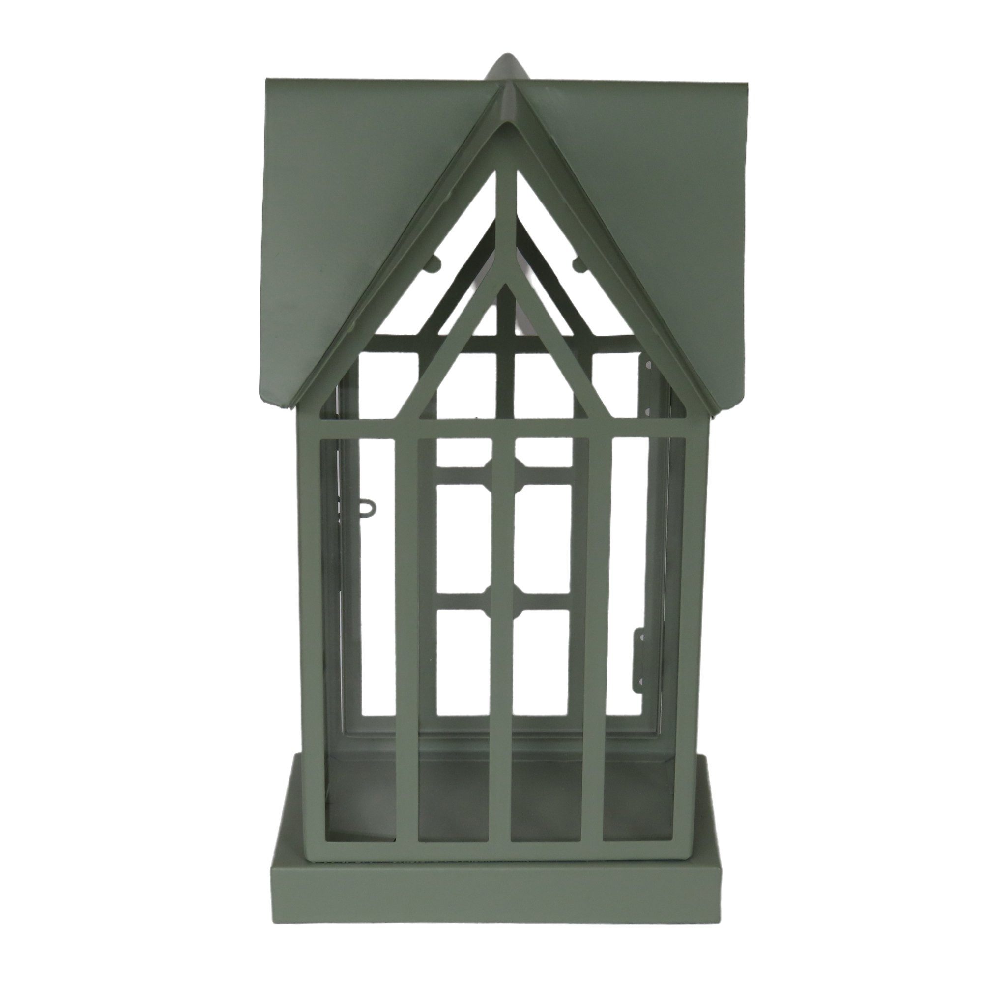 Light Grey Green Metal House 12.25in Height, Christmas Decor, Holiday Time - Walmart.com | Walmart (US)