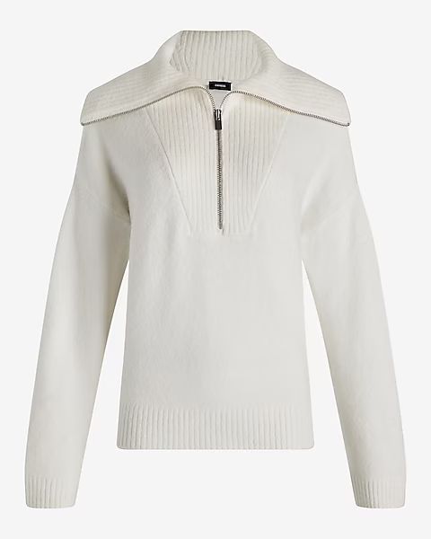 Quarter Zip Oversized Collar Sweater | Express