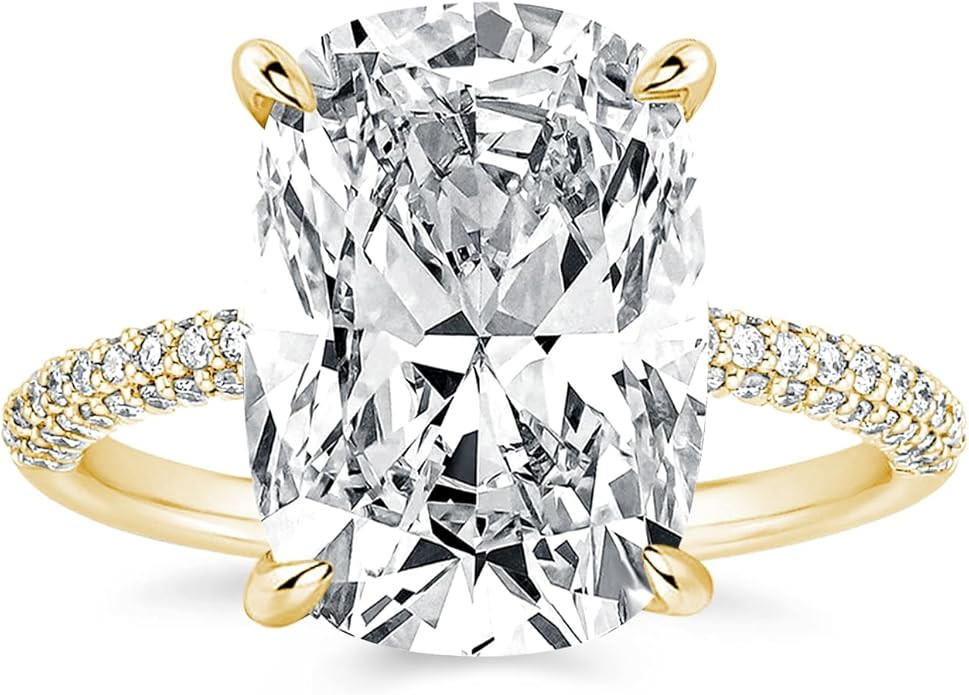RODIFFY 4CT/7CT Elongated Cushion Cut Engagement Ring for Women, S925 Silver 5A Grade Cubic Zirco... | Amazon (US)