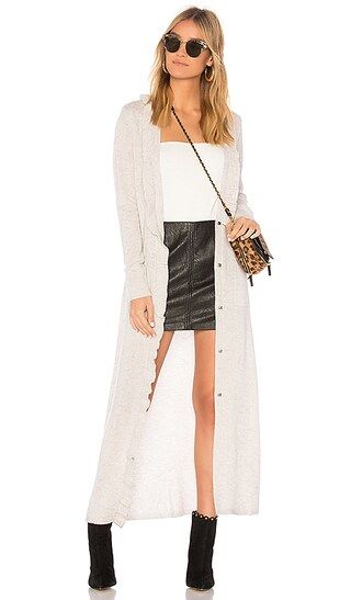 BROWN ALLAN x REVOLVE The Ruffle Cardigan in Natural | Revolve Clothing
