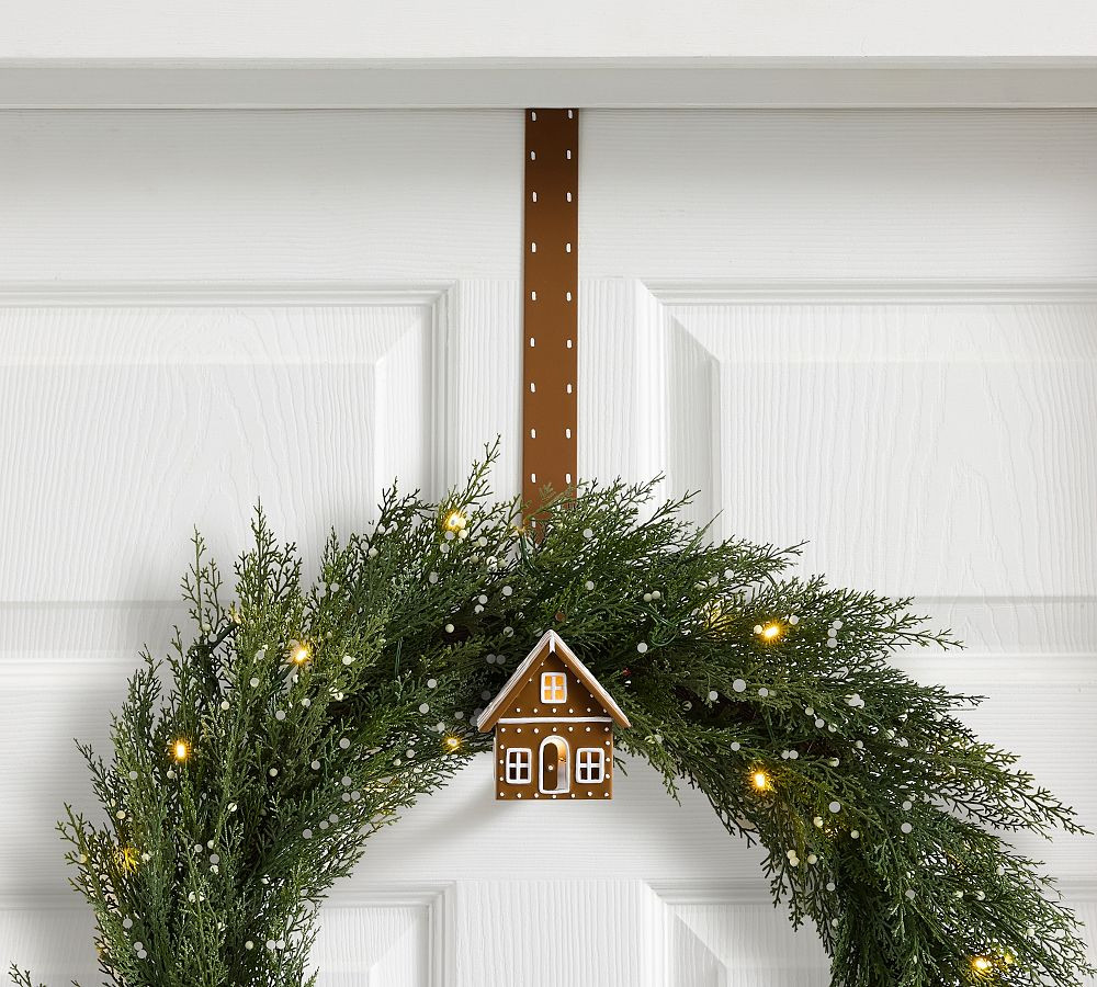 Lit Gingerbread House Wreath Hanger | Pottery Barn (US)