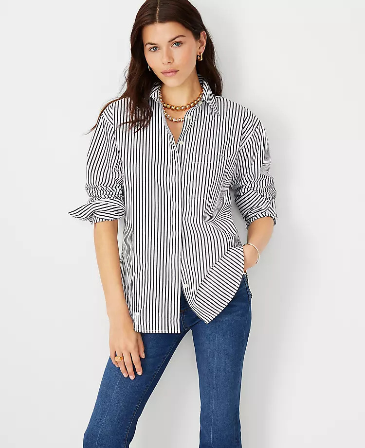 Striped Oversized Shirt | Ann Taylor (US)