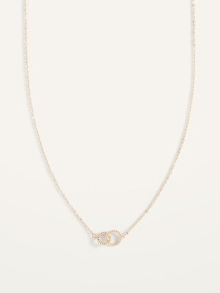 Real Gold-Plated Interlocking-Circle Pendant Necklace for Women | Old Navy (US)