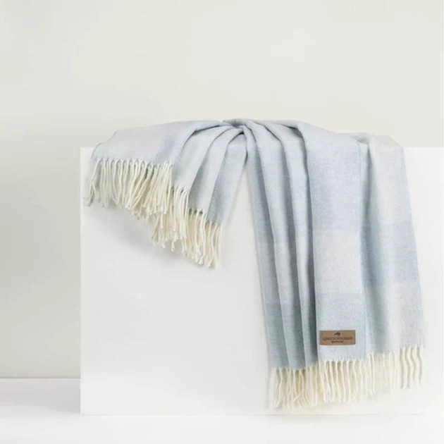 Seabury Plaid Throw - Hydrangea | Cailini Coastal