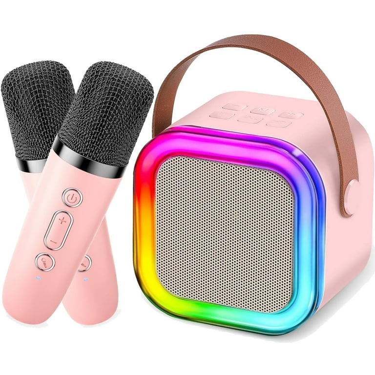 Mini Karaoke Machine for Kids, Colorful LED Portable Bluetooth Singing Speaker with 2 Mics, Chris... | Walmart (US)