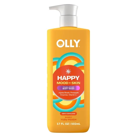 OLLY Exfoliating Body Wash jojoba beads, pineapple enzymes & vitamin C Happy Mood + Skin to exfol... | Walmart (US)