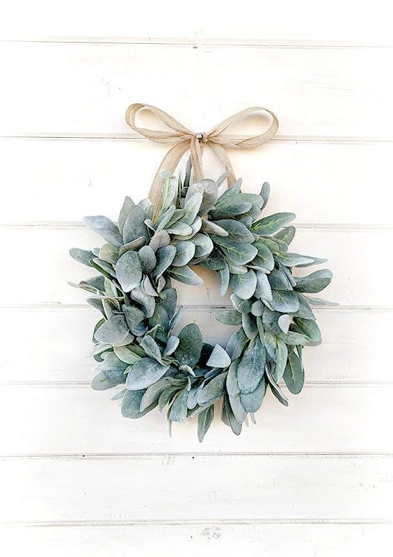 Farmhouse Wreath, Lambs Ear Wreath, Farmhouse Decor, Spring Wreath, Summer Wreath, Small Wreath, ... | Amazon (US)