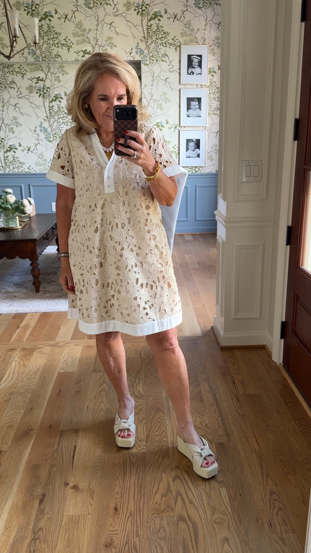 Dress size medium pretty dress for every day or even for a wedding guest. It has enough beige to it that you could get away with it.

#LTKOver40 #LTKSaleAlert #LTKootd