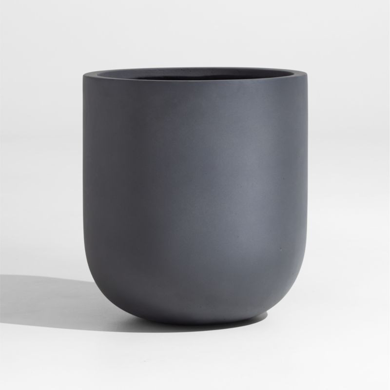 Junio Medium Dark Grey Planter 17.5" + Reviews | Crate & Barrel | Crate & Barrel