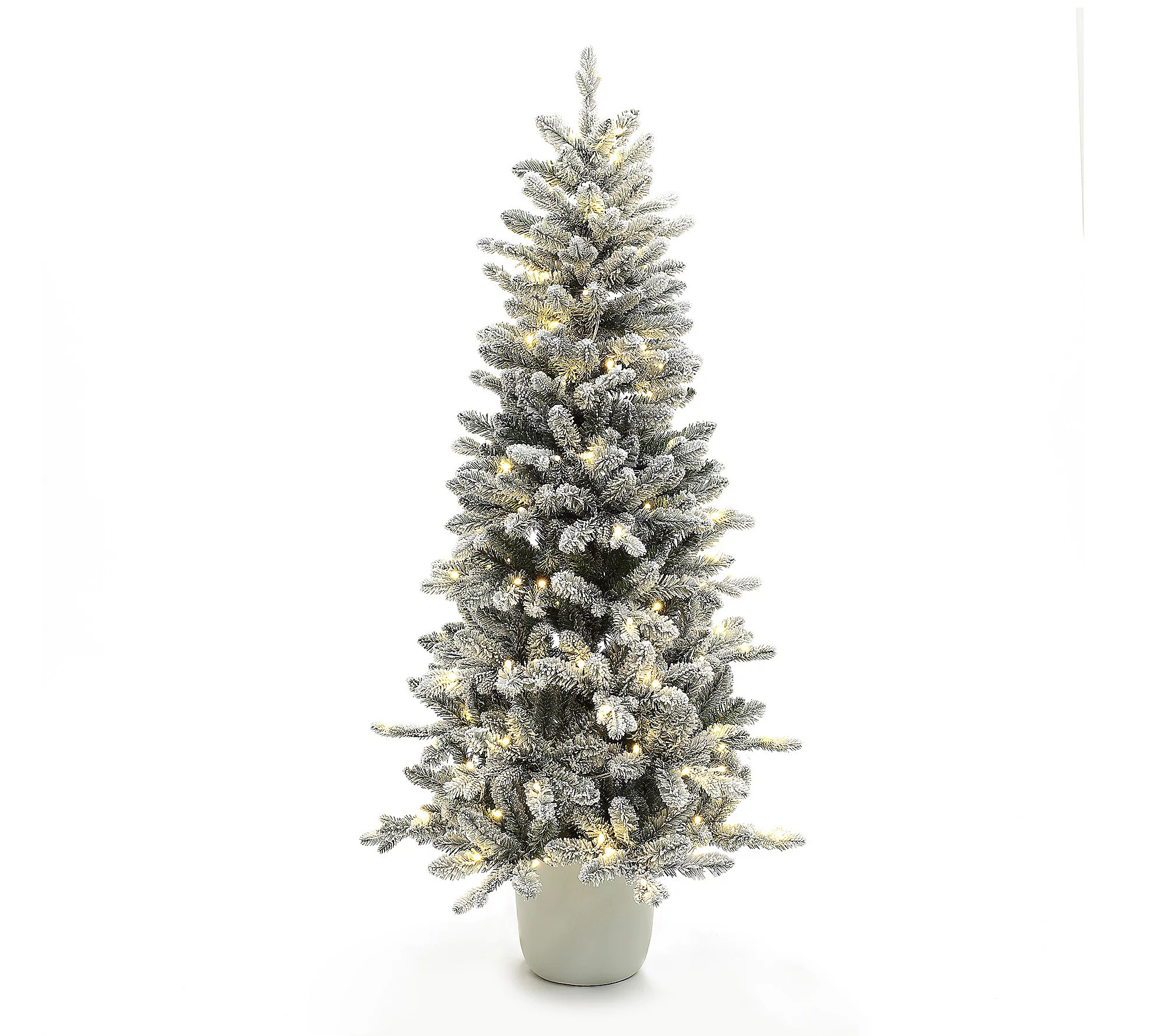 LuxenHome 5Ft Multicolored Pre-Lit Flocked Arti ficial Tree | QVC