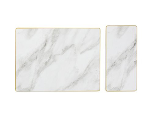 Sugar & Cloth Rectangular Marble Melamine Serving Trays, 2-Pieces | Amazon (US)