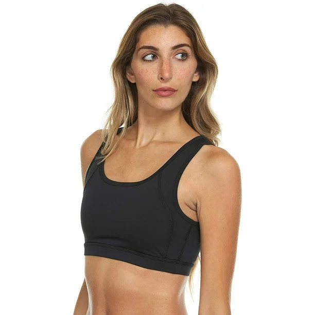 YDX juniors athleisure Athletic Sports Bra Gym top only Solid Black Top Size Medium | Walmart (US)