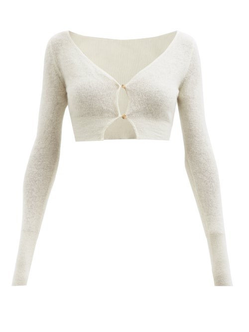 Jacquemus - Alzou Cropped Mohair-blend Cardigan - Womens - Beige | Matches (UK)