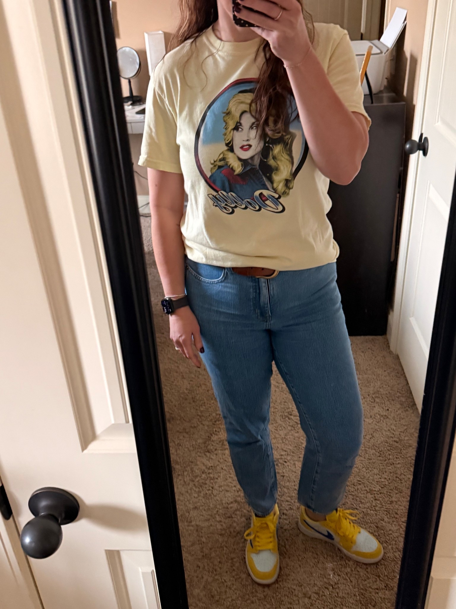 Serving a little country queen meets sneaker girl today.
Dolly tee + denim + yellow Jordans = immediate outfit win 💅

#LTKootd #LTKOver40