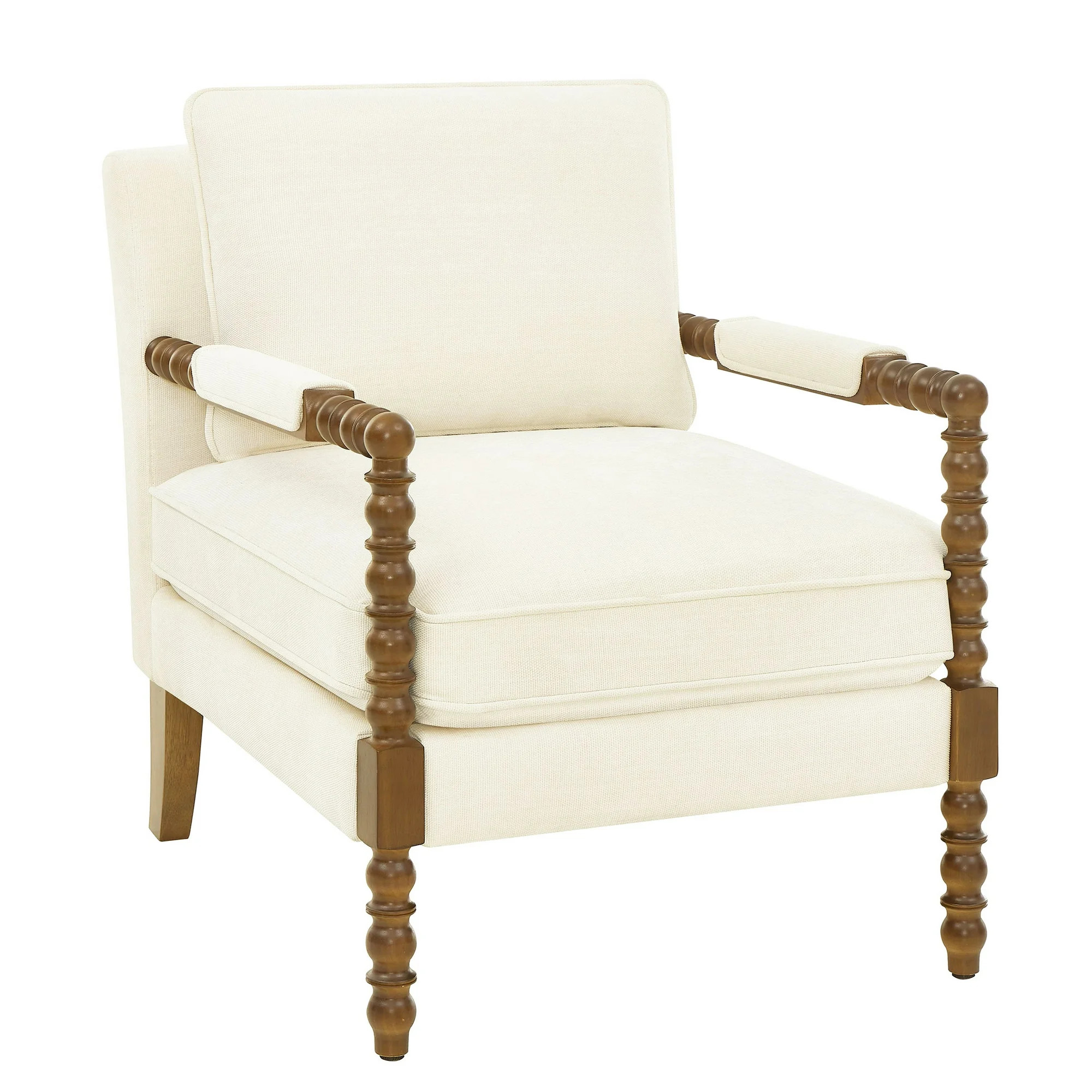 Pioneer Woman Harper Spindle Accent Chair, Antique White Fabric Upholstery | Walmart (US)