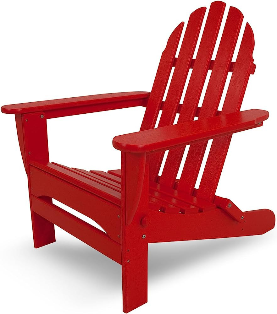 POLYWOOD AD5030SR Classic Folding Adirondack Chair, 38.5" H x31.25 W x 33.5" D, Sunset Red | Amazon (US)