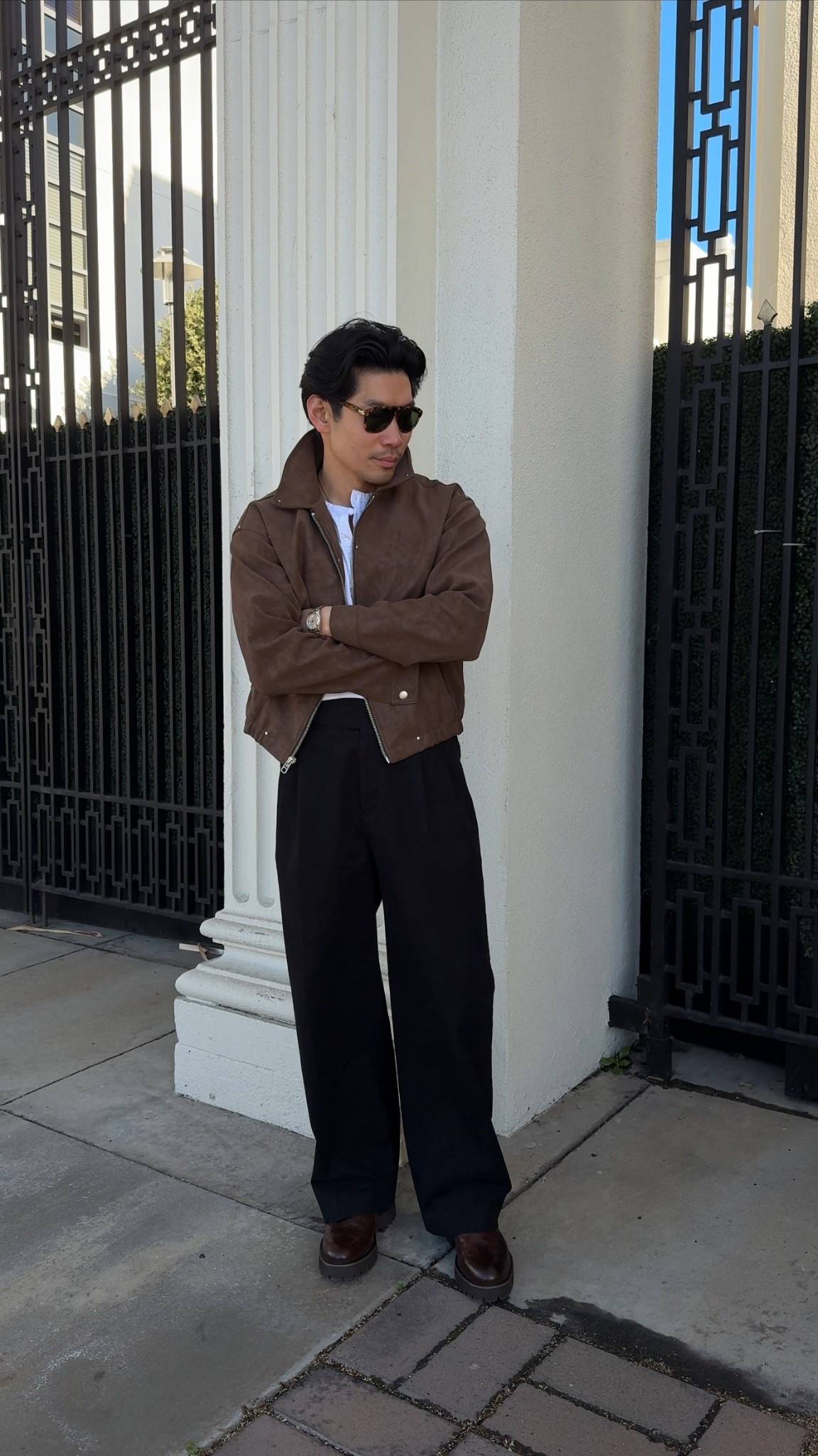 brown jacket henley boots combo - spring men’s outfit idea 💡 

#LTKMens #LTKspring #LTKspringtrends