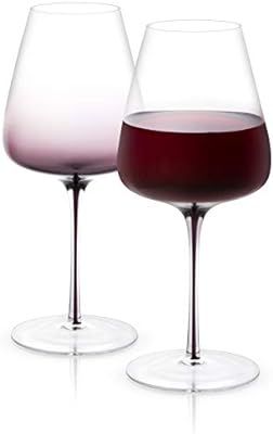 JoyJolt Black Swan Red Wine Glasses, Premium Lead Free Crystal Glassware,26.8 Oz Capacity, Set Of... | Amazon (US)